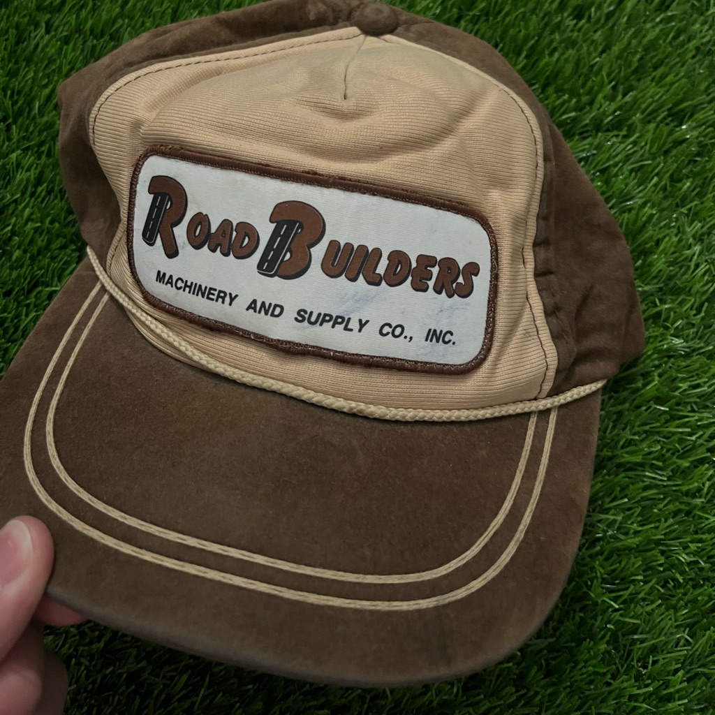 Vintage Road Builders Snapback Trucker Hat
